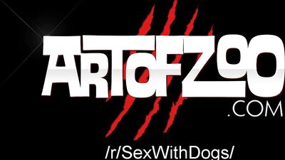 Blonde on red and rude dog
