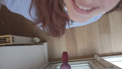 Doggy Dildo Blowjob Practice Cumshot