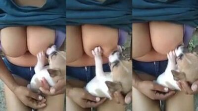 NursingLovely Laura Croft Teaches Cute Pup A Lesson