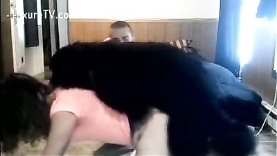 Furry Fantasy: Hot Girl Sucks Dogs Thick Cock