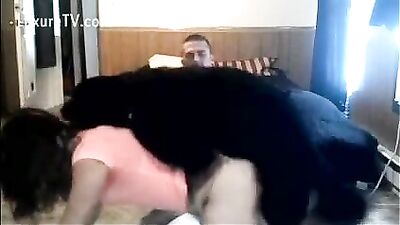 Furry Fantasy: Hot Girl Sucks Dogs Thick Cock
