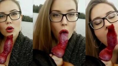 Dog cock blowjob