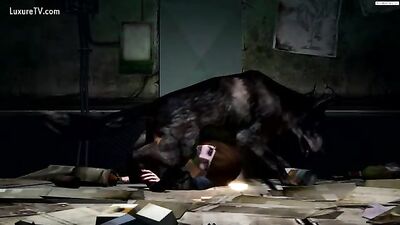 Blowjob dog animation