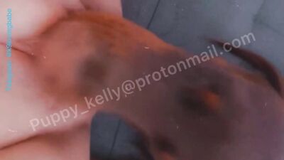 Teen gets licked by two dogs