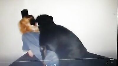 Raunchy Russian Zoo Girl Takes Doggy Style Dicking on Skype