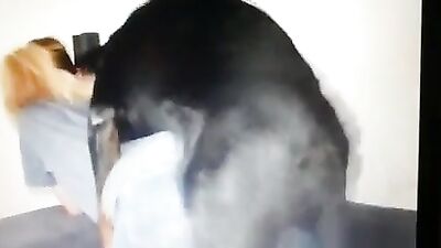 Raunchy Russian Zoo Girl Takes Doggy Style Dicking on Skype