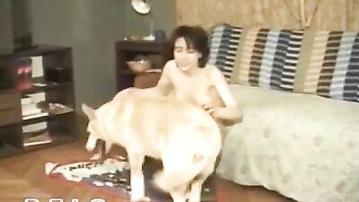 Knotty Girl Devours Dogs Massive Cock