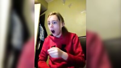 Girl is watching dog porn,Open mouth eyes