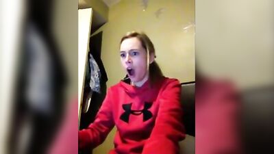 Girl is watching dog porn,Open mouth eyes