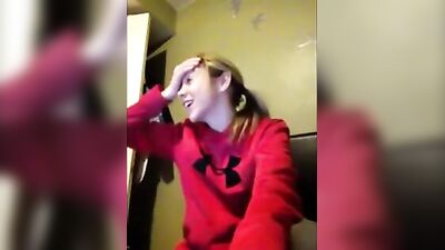 Girl is watching dog porn,Open mouth eyes