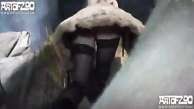 Asian Cutie Goes Wild with Furry Fido in Steamy Blowjob Session
