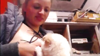 excited nursing puppy