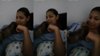 New mom breastfeeding puppy