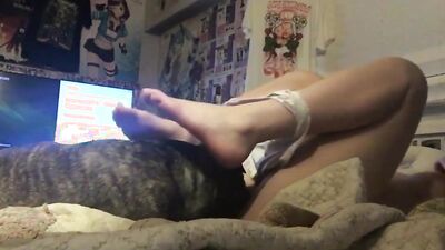 Dog gay porn: zoophile girl dog licking pussy