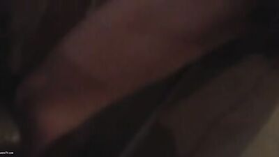 Dog licks while riding dildo