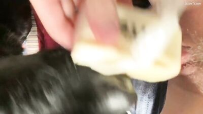 Pussy Butter Bizarro Threesome - Dog Loves Cumming In Furry Hole