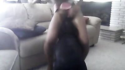 Black shemale play with dog