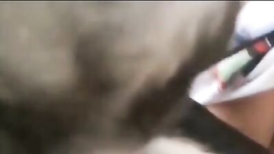 Latina doesnt let a drop fall from her pets penis