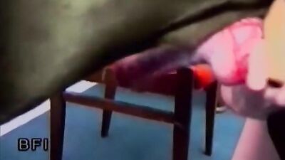 Horny girl bitch slut eating dog cock