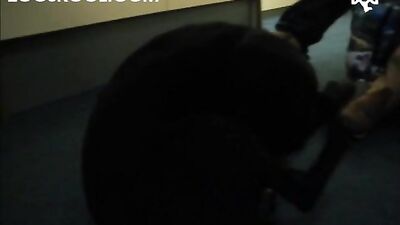 Young girl sex with a dog at home.