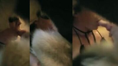 Cousins Pup Wrapped Around Her Throat