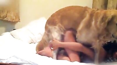 Steamy Teen Shocks Her Hungry Pooch with a Deepthroat Slobber Fest