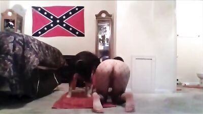 Teen fucks dog at home