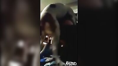 Horny girl fuck dog
