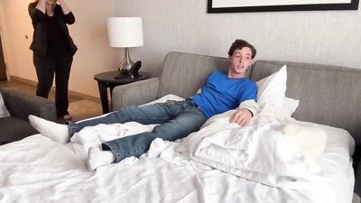 Stepson Makes A Mess Of Hotel Room And Then A Bigger Mess On His Hot