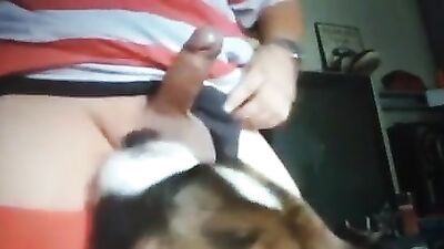 Guy and dog