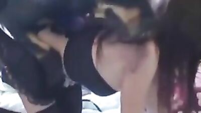 Hot brunette prepares for penetration with dog
