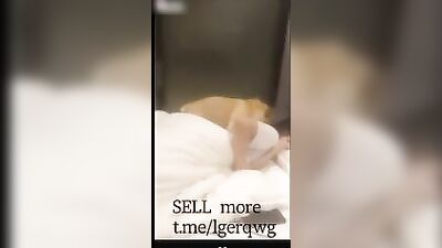 Chinese girlfriend play with his boyfriends dog