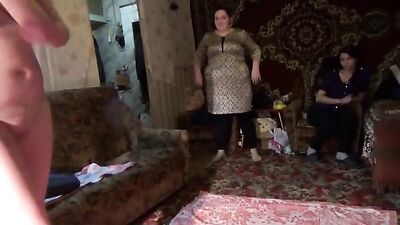 Russian MILF Petting & Sucking Cute Puppys Cock