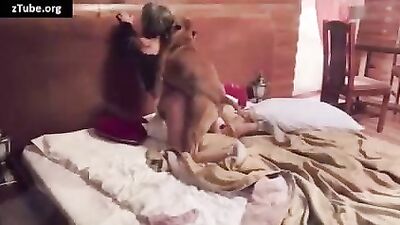 Dog sex tube scene with a hot blonde