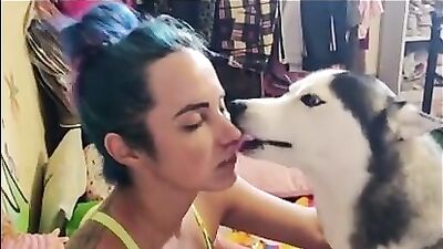 Kinky Hot Mom Gives Naughty Dog a Deepthroat Blowjob