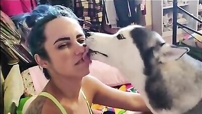Kinky Hot Mom Gives Naughty Dog a Deepthroat Blowjob