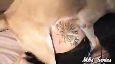 Horny Wife Fucks Hungry Dog While Husband Watches