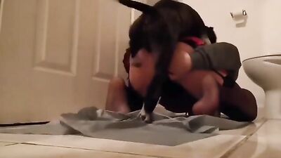 Dogs Lick Crossdressers Pussy Before Rough Fuck