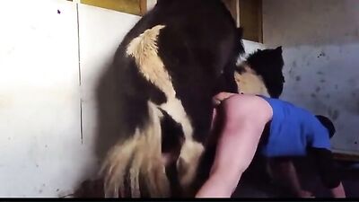 Horny Stud Fucks Horse In Steamy Threesome Action