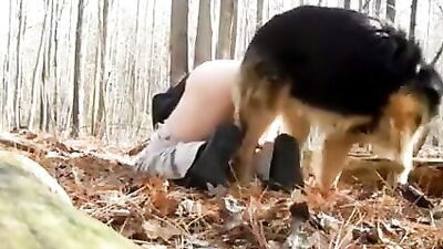 El perro me llena el culo de semen
