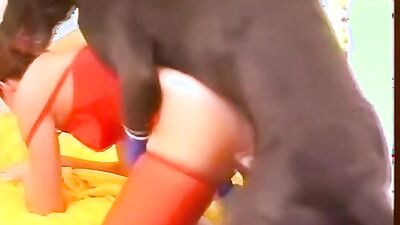 Animal crossing porn: having sex in front of dog