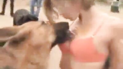 2 dogs 1 girl: cam dog fuck girl